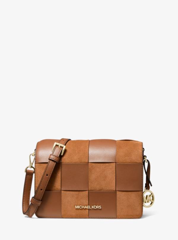 Damske Spojková Taška Michael Kors Mercer Small Woven Faux Leather and Suede Viacfarebný - Kabelky Michael Kors Slevy | EQPOT-3452